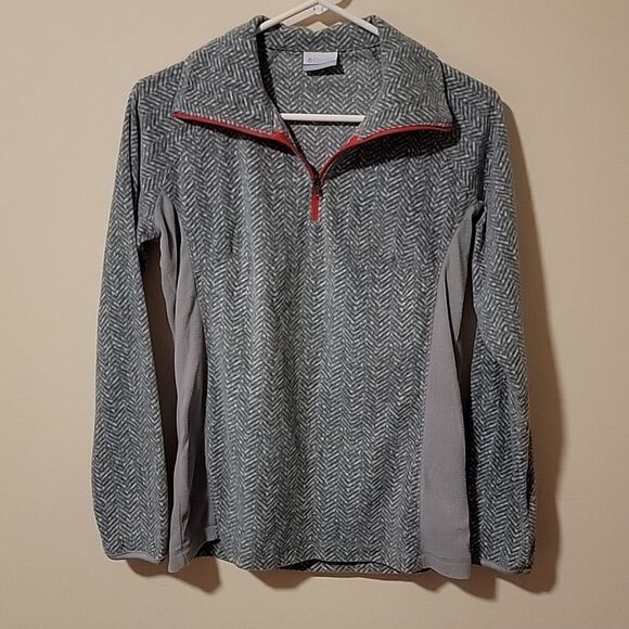 Columbia fleece grey and pink quarter zip pullover Size M - Picture 1 of 8